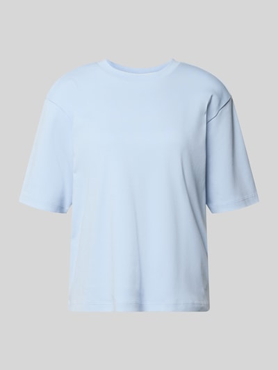 Produktfoto, T-Shirt mit Rundhalsausschnitt von JAKE*S STUDIO WOMAN aus reiner bawełny, krój relaxed fit, jasnoniebieski, gładka faktura