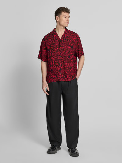 HUGO Relaxed Fit Freizeithemd aus reiner Viskose Modell 'ESPINO' Rot 1
