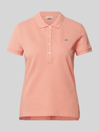 Gant Koszulka polo o kroju slim fit z wyhaftowanym logo Łososiowy 2