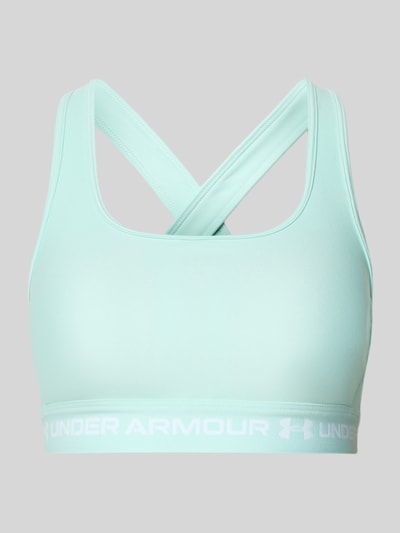 Produktfoto, Slim Fit SportBH mit Logo-Print von Under Armour, elastyczna mieszanka materiałów, krój slim fit, nadruk z logo, wycięcie na plecach