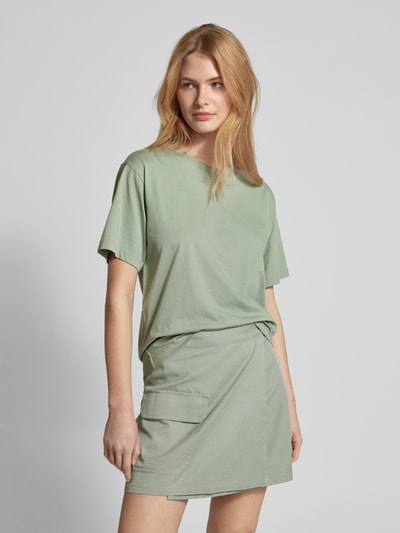 Jake*s Casual Oversized T-shirt met extra brede schouders Olijfgroen - 4