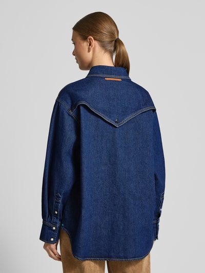 Scotch & Soda Bluzka jeansowa o kroju relaxed fit z listwą guzikową Ciemnoniebieski 5