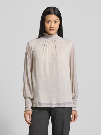 MOS MOSH Blusenshirt mit Stehkragen Modell 'Ximena' Beige 4