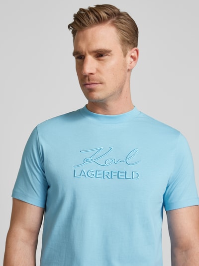 Karl Lagerfeld T-Shirt mit Label-Schriftzug Hellblau 3