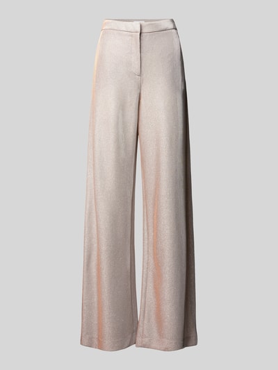 Jake*s Cocktail Wide fit stoffen broek met elastische band Metallic beige gemêleerd - 2