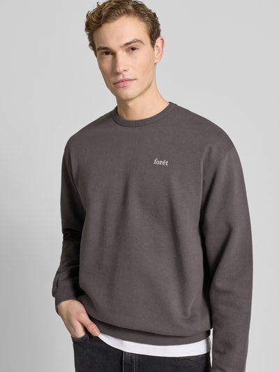 Forét Sweatshirt met labelstitching Donkergrijs - 3