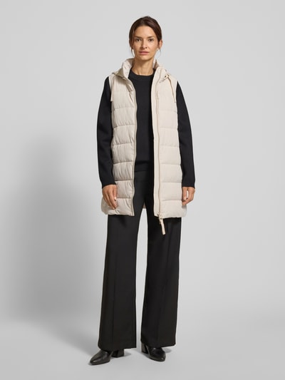 Christian Berg Woman Selection Kamizelka o kroju regular fit z kapturem ze scuby Écru 1