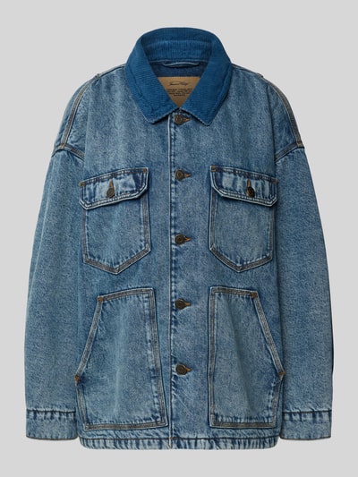 American Vintage Kurtka jeansowa z kieszeniami na piersi model „JOYBIRD” Ciemnoniebieski 2