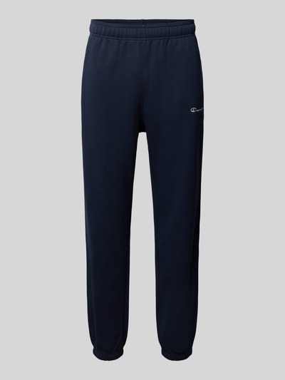 Produktfoto, Sweatpants mit Label-Stitching Modell 'ICONS' van Champion, katoenmix, recht model, elastische band, steekzakken, donkerblauw