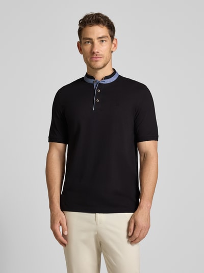 bugatti Regular Fit Poloshirt mit Stehkragen und Logo-Stitching Black 4