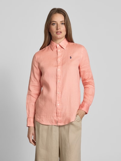Polo Ralph Lauren Linnen blouse met labelstitching Zalm - 4