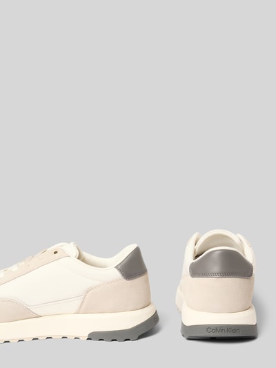 Productfoto, Low Top Sneaker uit echt leer van CK Calvin Klein, meerkleurig, ronde neus, platte hak, labeltekst, vetersluiting, gestructureerde zool, nubuck textuur