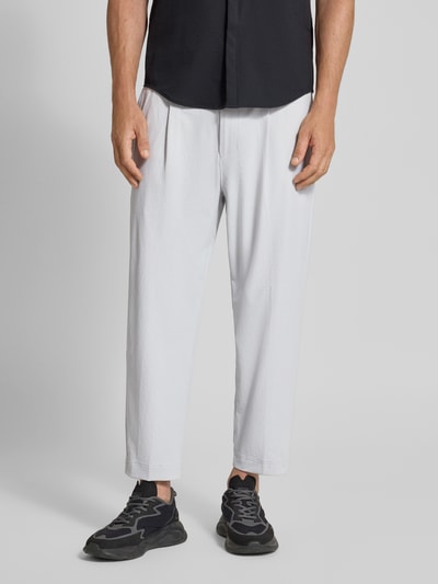 BOSS Green Tapered fit broek met tunnelkoord, model 'CONVERT PLEAT' Lichtgrijs - 4