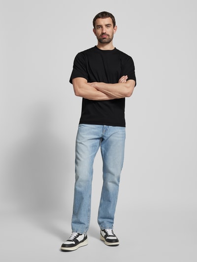 Tiger Of Sweden T-shirt met geribde ronde hals, model 'TRUANE' Zwart - 1