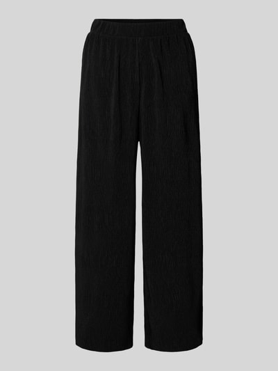 Pieces Regular fit culotte in kreuklook, model 'FLORA' Zwart - 2