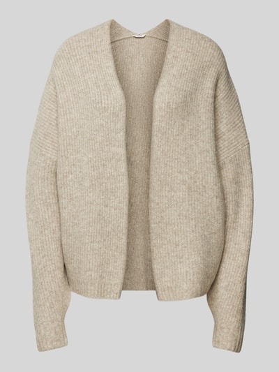 mbyM Gebreide cardigan met opengewerkte voorkant, model 'Axane' Taupe - 2