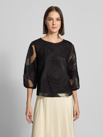 s.Oliver BLACK LABEL Regular Fit Langarmbluse mit Strukturmuster Black 4