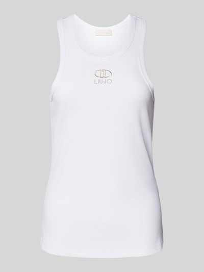 Liu Jo White Tanktop mit Label-Stitching Weiss 2