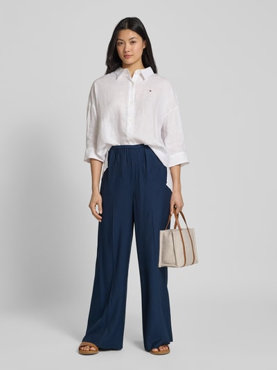 Tommy Hilfiger Loose fit pull-on broek van pure viscose Marineblauw - 1
