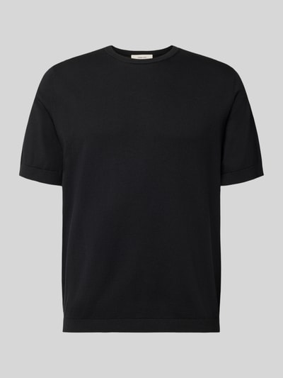 Produktfoto, Regular Fit T-Shirt aus reiner Baumwolle Modell 'TORINO' von SELECTED HOMME in Schwarz, unifarben, Rundhals, kurzarm, gerippte Abschlüsse.