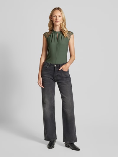 Vero Moda Regular Fit Top mit Spitzenärmeln Modell 'MILLA' Lind 1