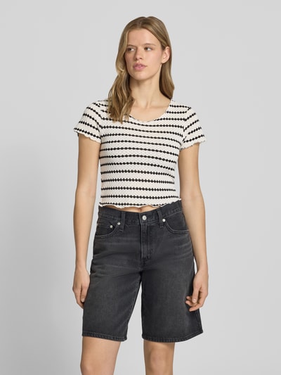 ONLY Slim Fit Crop Top mit mit Baumwoll-Anteil Modell 'EVA LIFE' Ecru 4