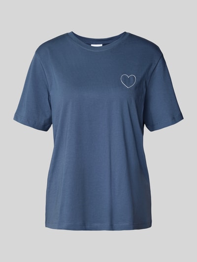 Vila T-shirt z okrągłym dekoltem model ‘SYBIL’ Szaroniebieski 2