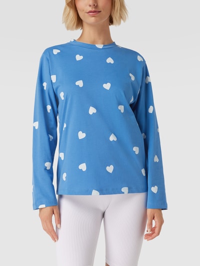 Jake*s Casual Pyjama-Oberteil mit Allover-Motiv-Print Blau 4