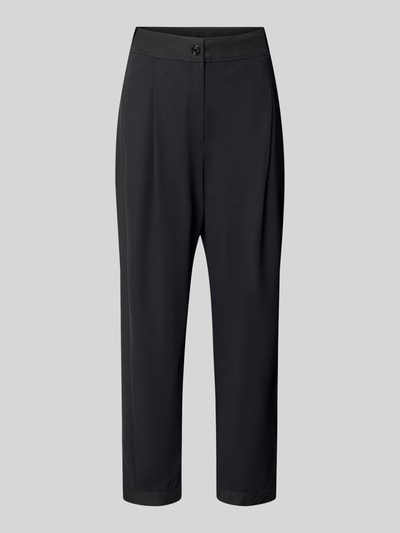 Marc Cain Bundfaltenhose in Two-Tone-Machart Black 2