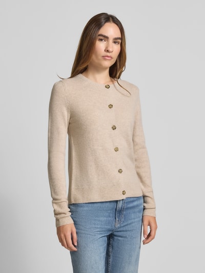 Christian Berg Woman Cardigan mit Rundhalsausschnitt und Knopfverschluss Beige Melange 4