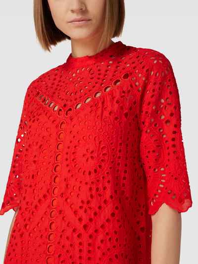 Sportalm Knielanges Kleid mit Lochstickerei Orange 3