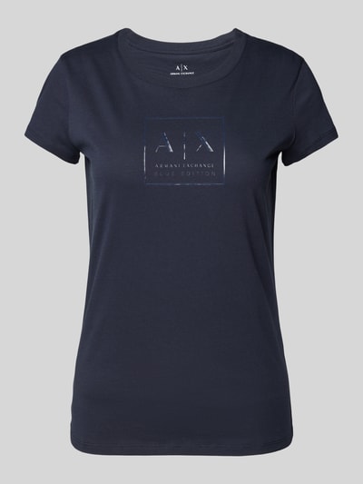 ARMANI EXCHANGE T-shirt met labelprint Marineblauw - 2