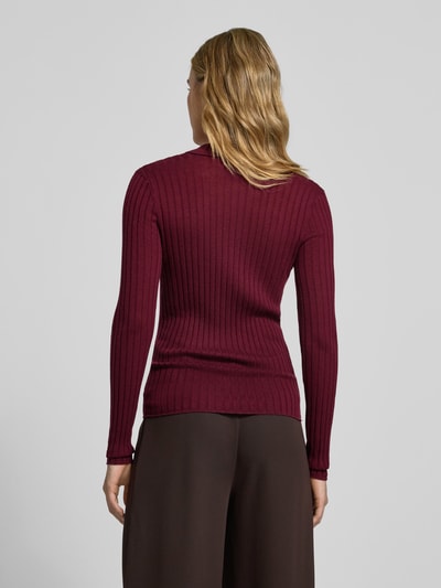 Style Icon Collection Ribgebreide pullover van wol  Bordeaux - 5