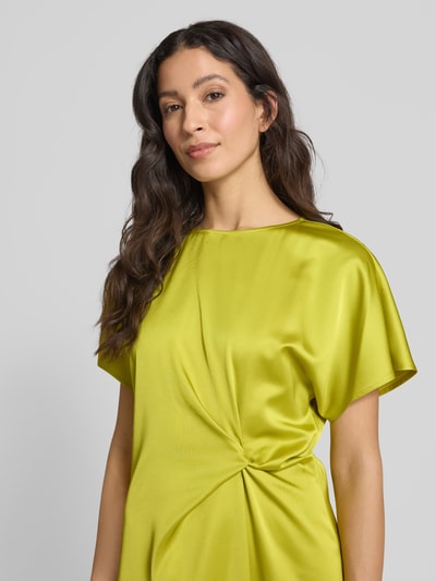 comma Midi-jurk van viscosemix met knoopdetail Groen - 3