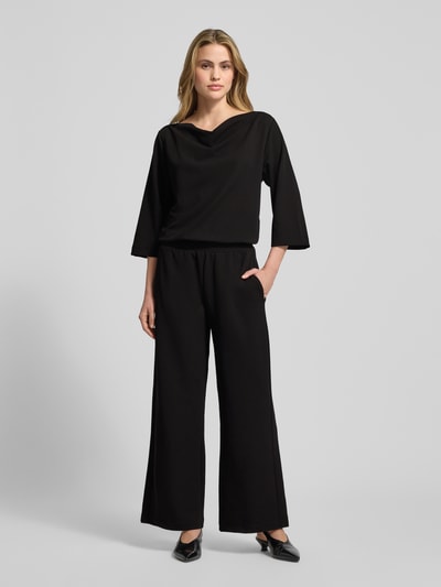 OPUS Jumpsuit mit Wasserfall-Ausschnitt und Eingrifftaschen Black 4