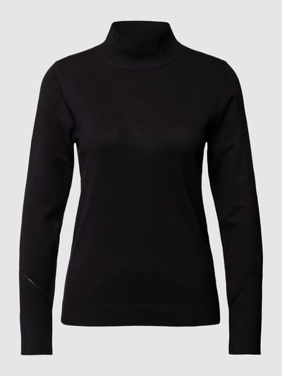 s.Oliver BLACK LABEL Sweter z dzianiny ze stójką Czarny 1