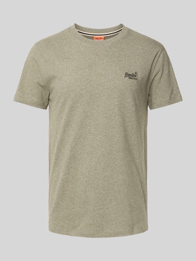 Superdry T-shirt met labelstitching Lichtgroen - 1