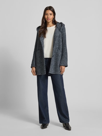 Fuchs Schmitt Płaszcz o kroju regular fit z dodatkiem żywej wełny Granatowy melanż 1