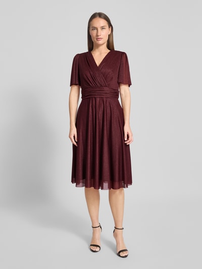 Christian Berg Cocktail Cocktailkleid mit V-Ausschnitt Dunkelrot 4