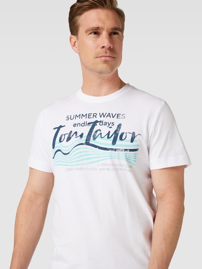 Tom Tailor T-Shirt mit Logo-Print Weiss 3
