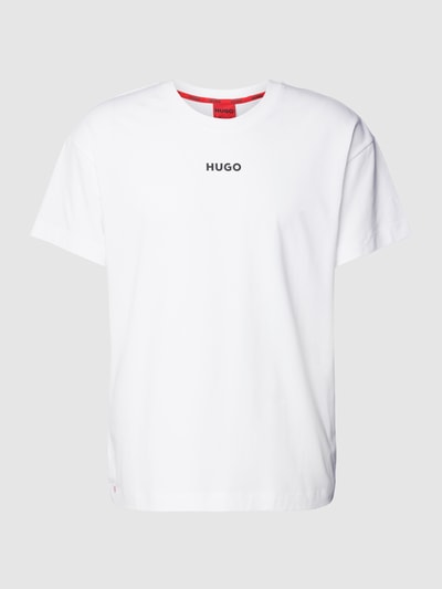 HUGO Oversized T-Shirt mit Label-Print Modell 'Linked' Weiss 2