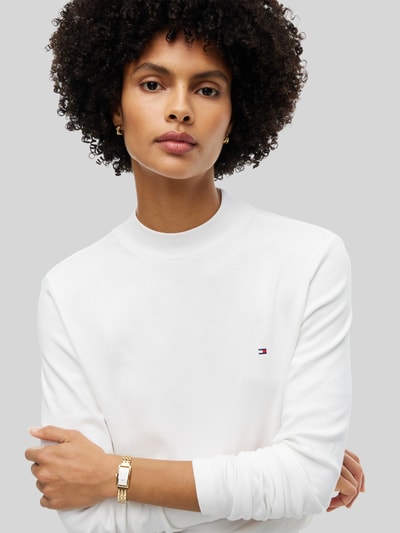 Tommy Hilfiger Slim Fit Langarmshirt aus reiner Baumwolle Ecru 3