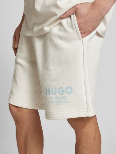 Hugo Blue Sweatshorts mit Label-Print Modell 'Nomario' Offwhite 3