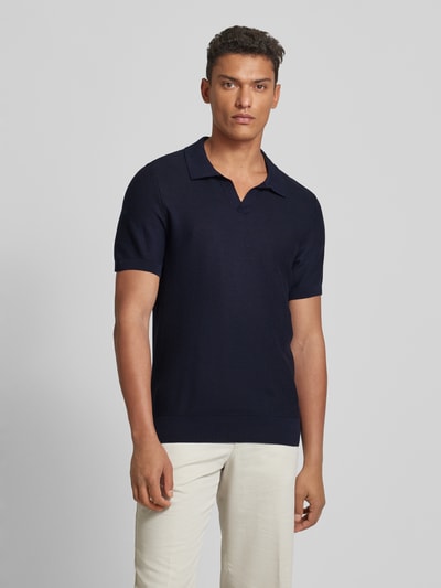 BOSS Slim Fit Poloshirt mit V-Ausschnitt Marine 4