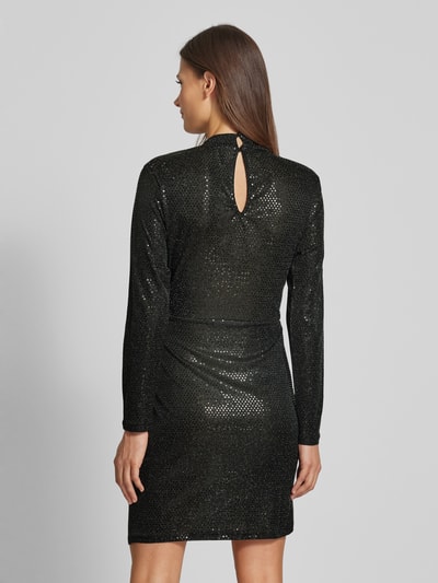 Vero Moda Figurbetones Paillettenkleid mit Schulterpolstern Modell 'EVALINE' Metallic Black 5