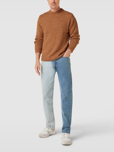 La Martina Strickpullover mit gerippten Abschlüssen Haselnuss Braun 1