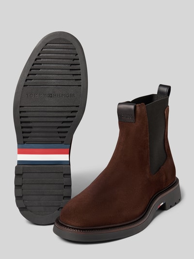 Tommy Hilfiger Buty chelsea ze skóry welurowej Średniobrązowy 4
