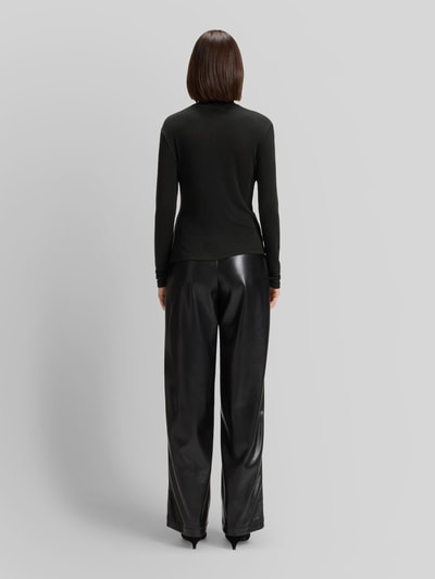 BOSS Orange Bluzka z długim rękawem o kroju slim fit z mieszanki lyocellu Czarny 5