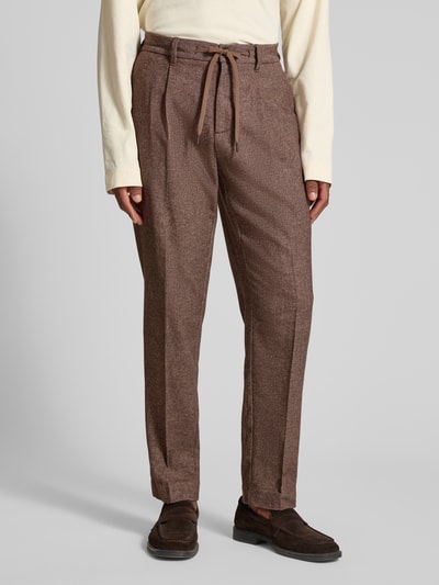 SELECTED HOMME Tapered Hose aus Woll-Anteil Modell 'LEROY' Mittelbraun Mel 4