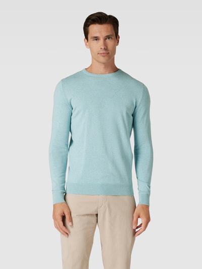 Tom Tailor Gebreide pullover met labelstitching, model 'BASIC' Mintgroen - 4